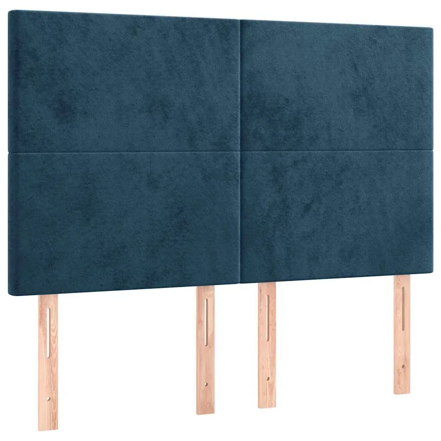 Sommier à lattes de lit et matelas Bleu foncé 140x190cm Velours - 5