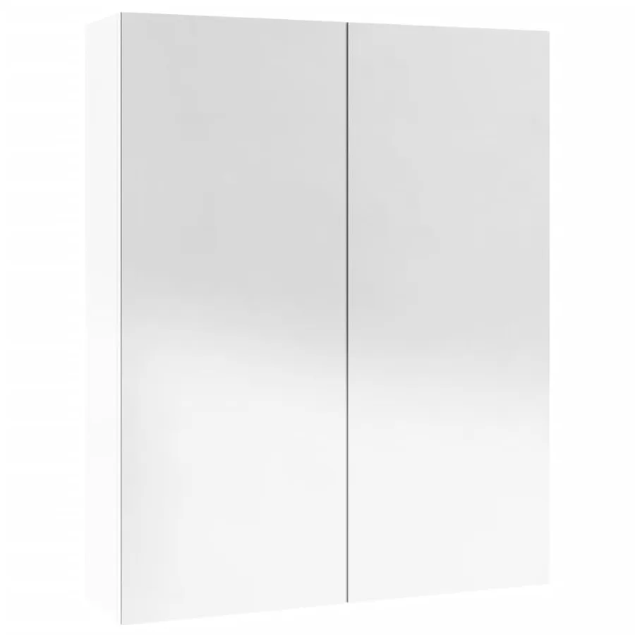 Armoire à miroir de salle de bain 60x15x75cm MDF Blanc brillant - 4