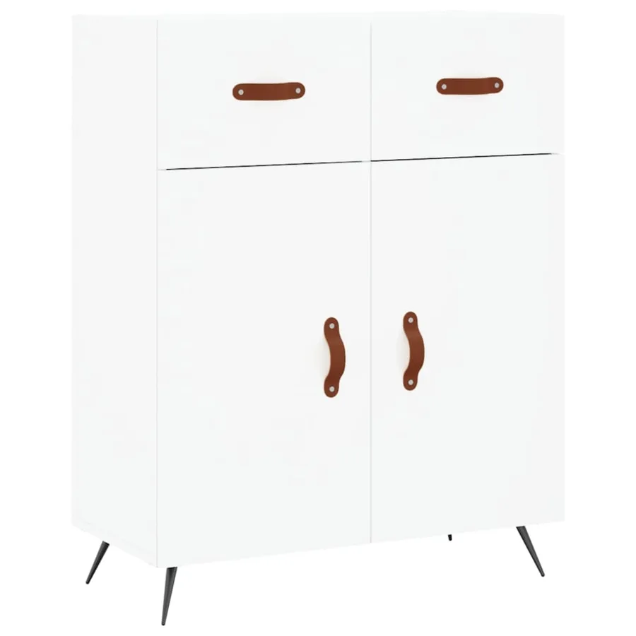 Buffet haut Blanc 69,5x34x180 cm Bois d'ingénierie - 6