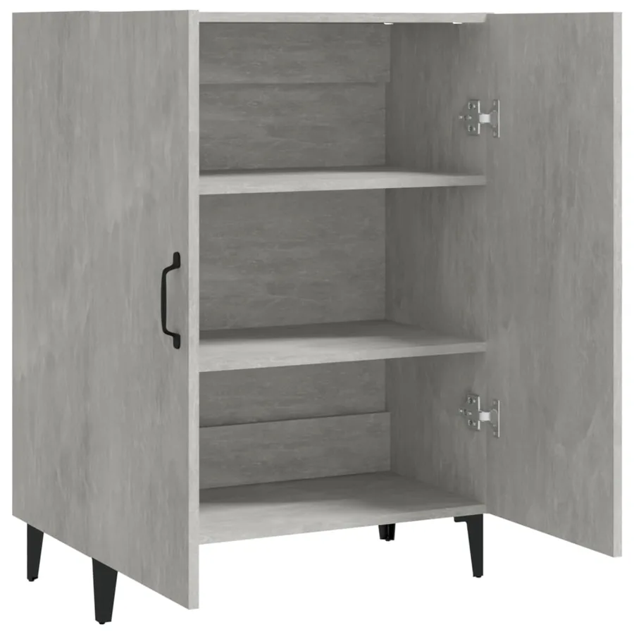 Buffet Gris béton 70x34x90 cm Bois d'ingénierie - 4