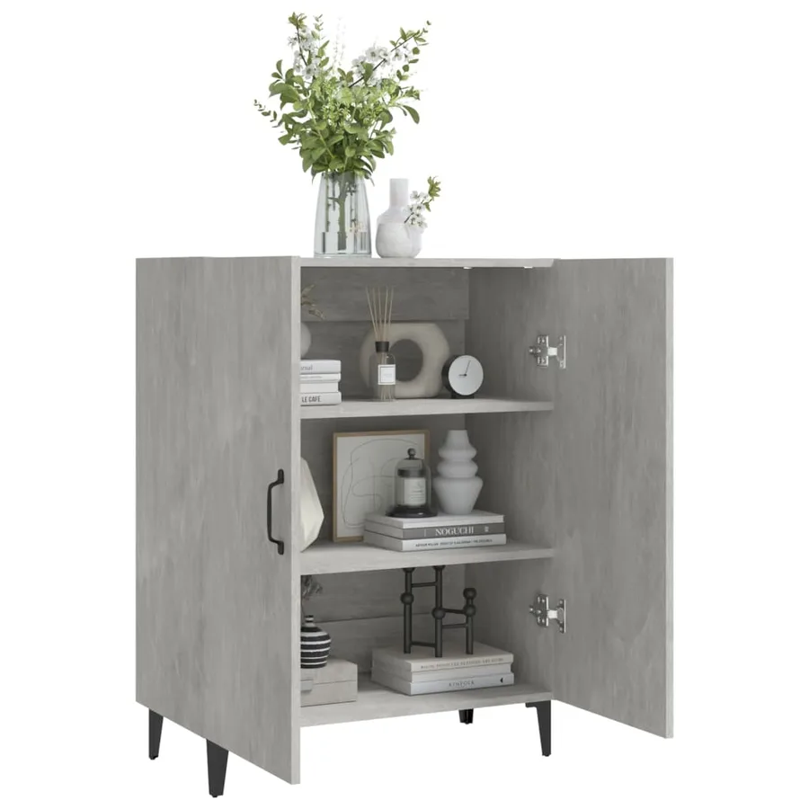 Buffet Gris béton 70x34x90 cm Bois d'ingénierie - 7