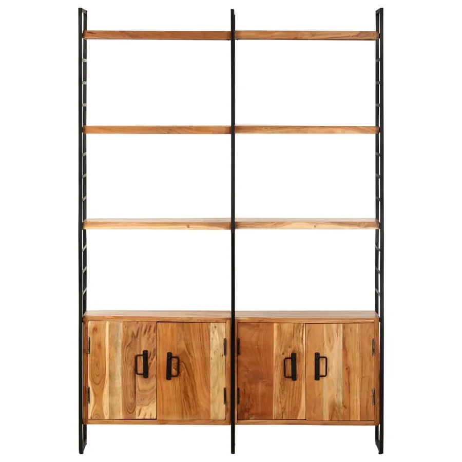 Bibliothèque à 4 niveaux 124x30x180 cm Bois d'acacia massif - 2