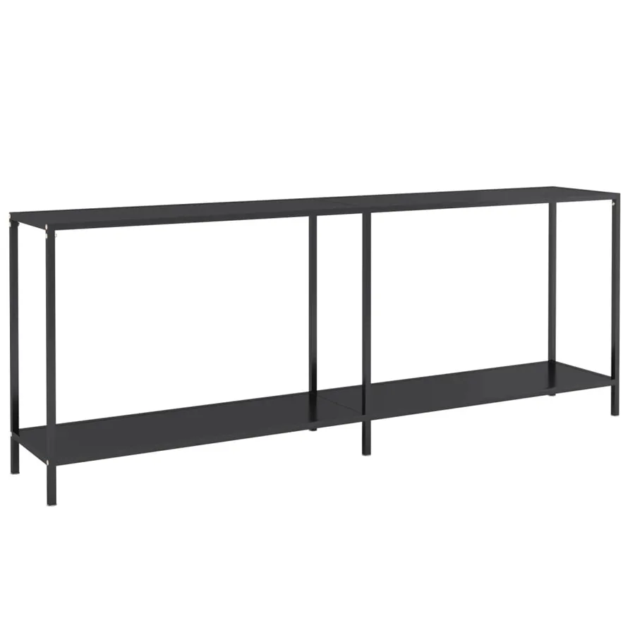 Table console Noir 200x35x75,5 cm Verre trempé - 2