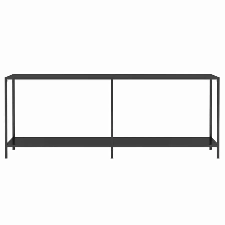 Table console Noir 200x35x75,5 cm Verre trempé - 3