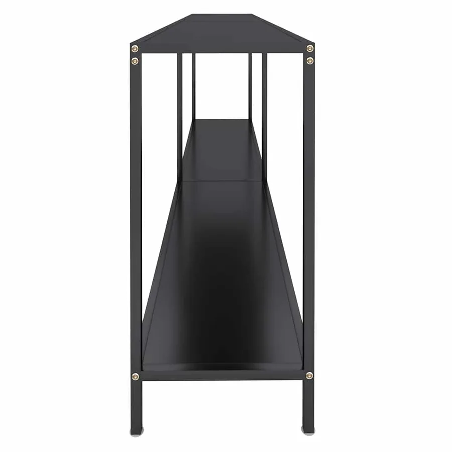 Table console Noir 200x35x75,5 cm Verre trempé - 4