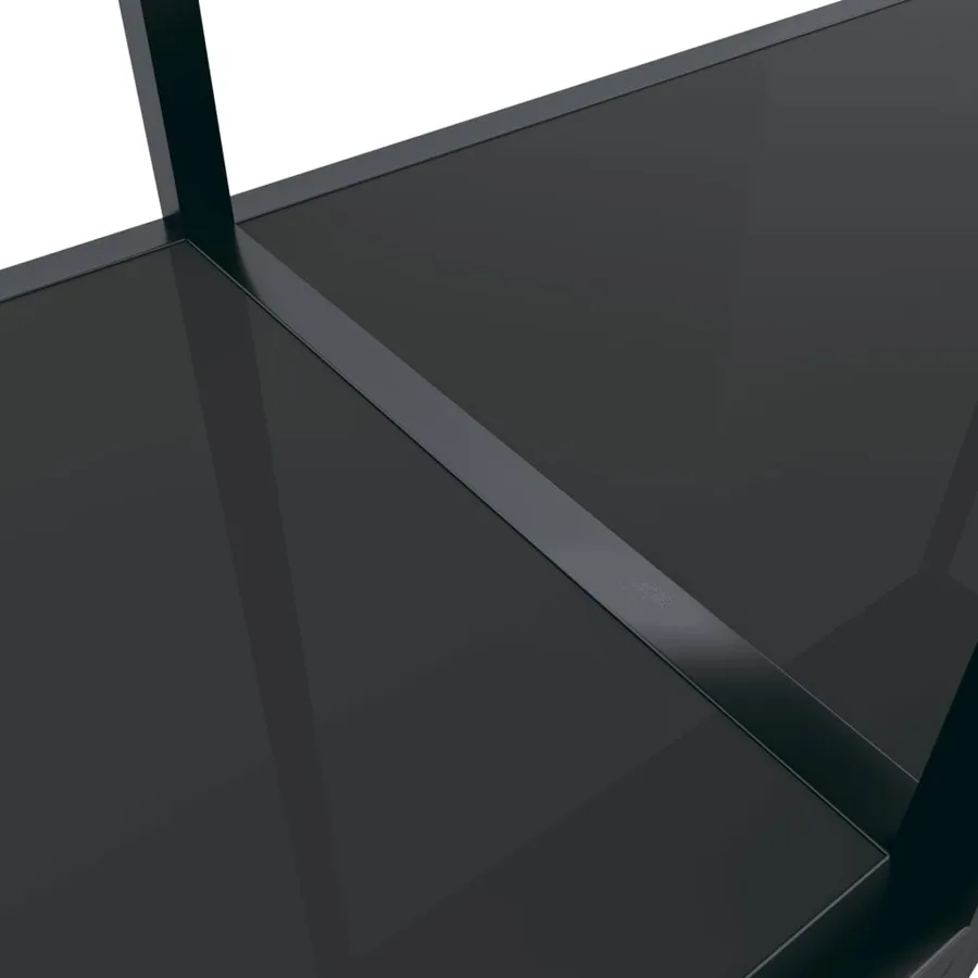 Table console Noir 200x35x75,5 cm Verre trempé - 5