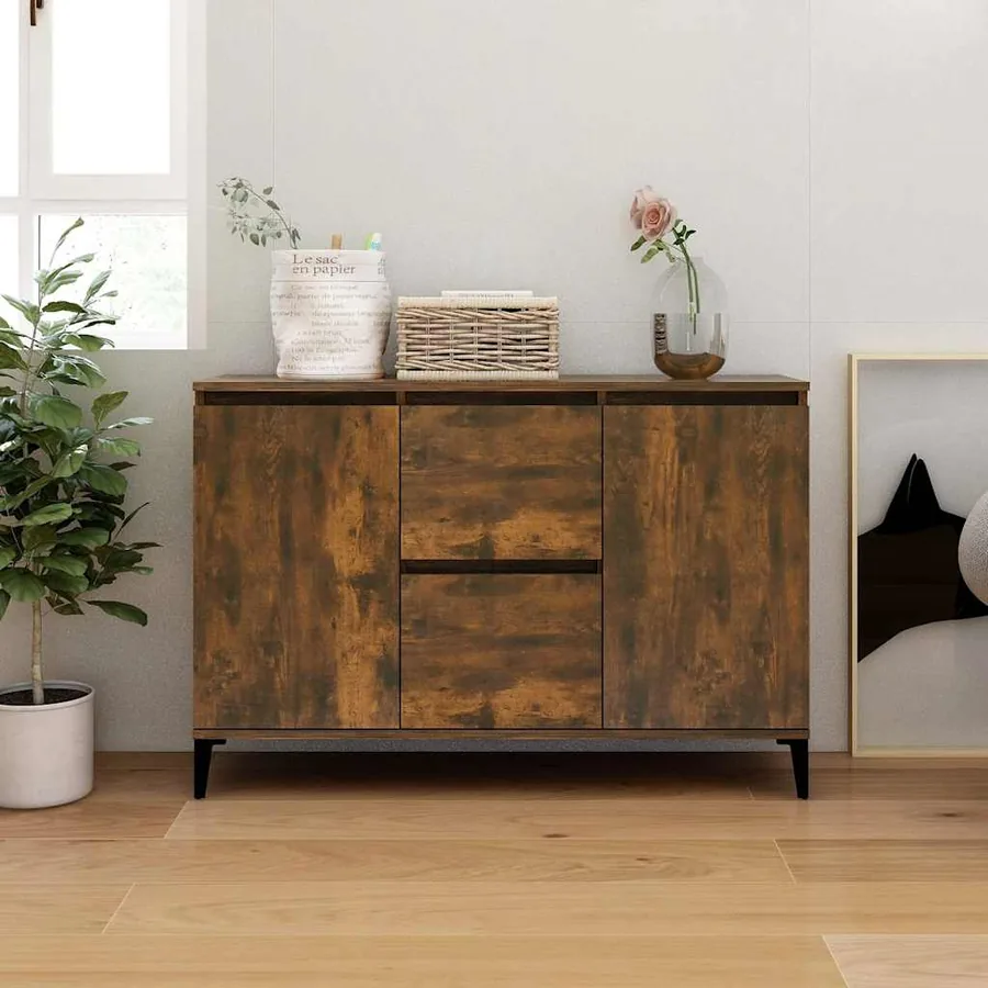 Buffet Chêne fumé 102x35x70 cm Bois d'ingénierie