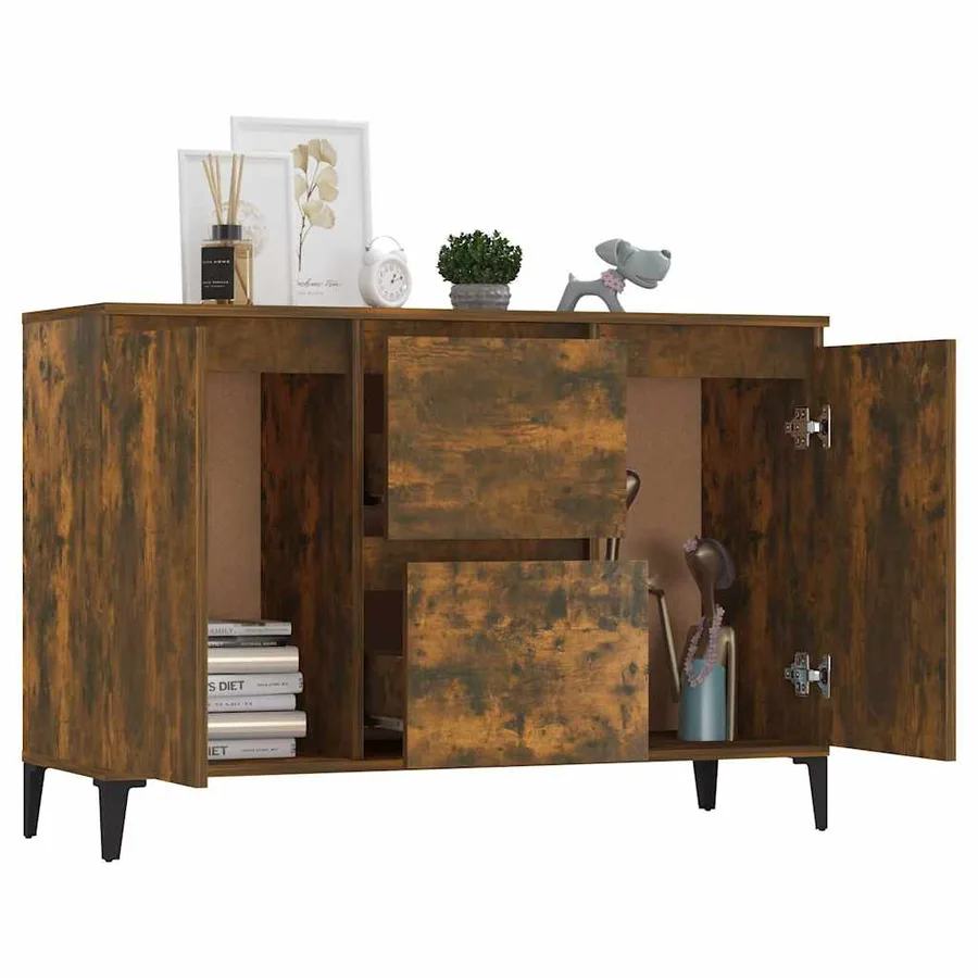 Buffet Chêne fumé 102x35x70 cm Bois d'ingénierie - 6