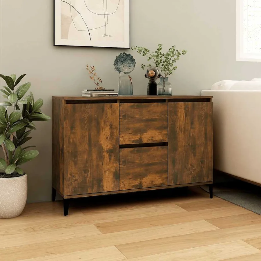 Buffet Chêne fumé 102x35x70 cm Bois d'ingénierie - 7