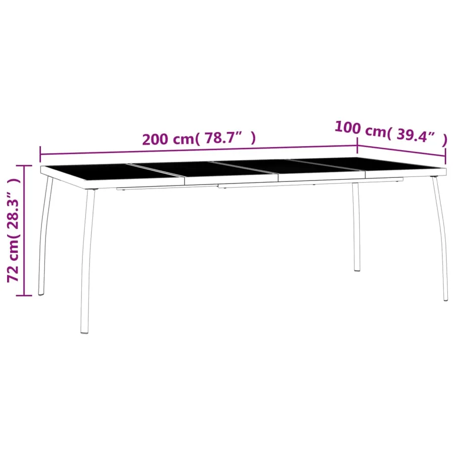 Ensemble à manger de jardin 7 pcs anthracite acier - 10