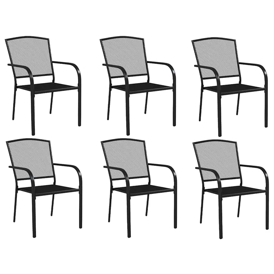 Ensemble à manger de jardin 7 pcs anthracite acier - 4