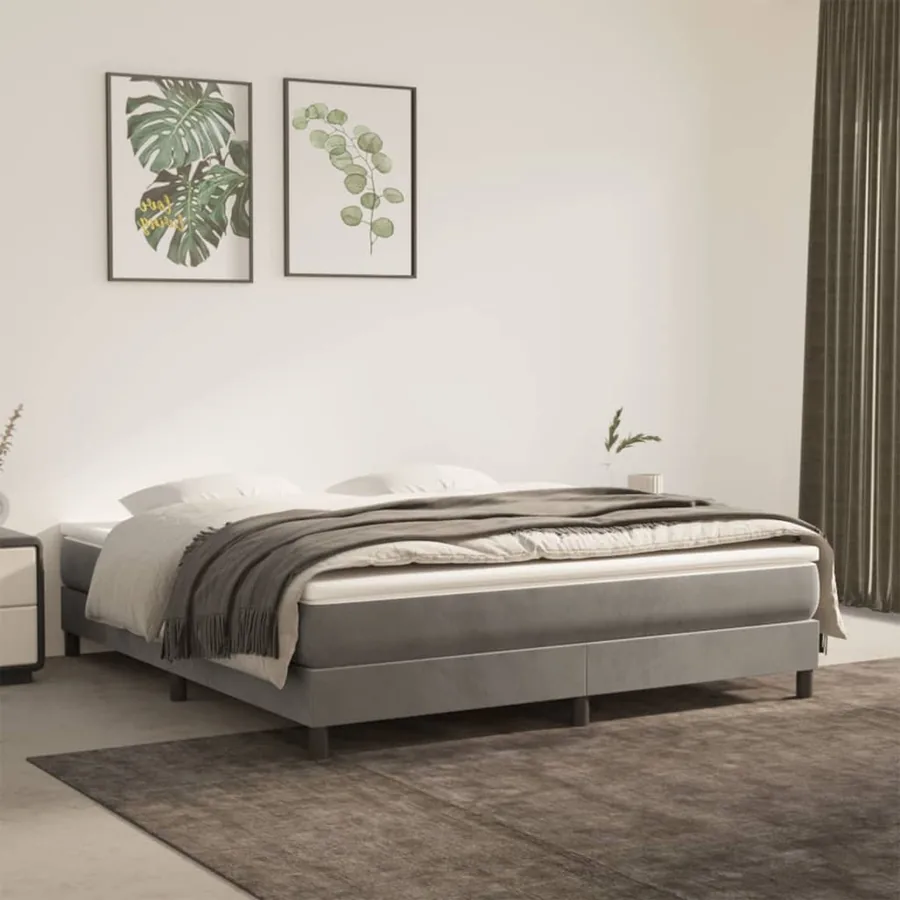 Matelas de lit à ressorts ensachés fermeté moyenne Gris clair 180x200x20 cm