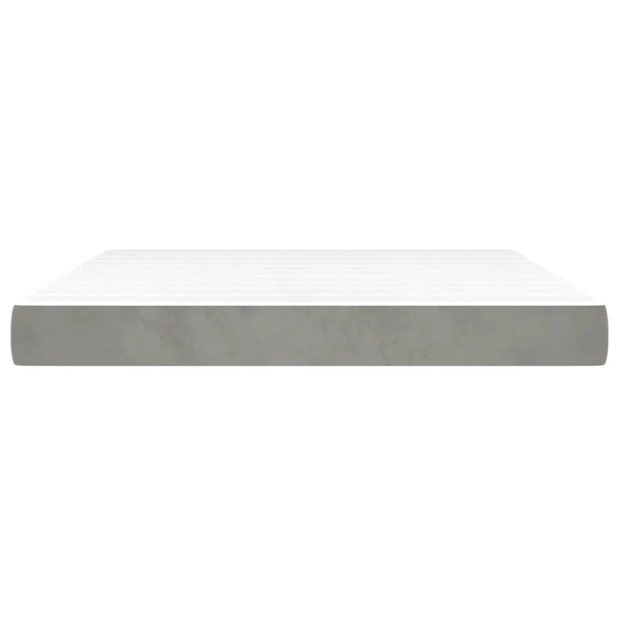 Matelas de lit à ressorts ensachés fermeté moyenne Gris clair 180x200x20 cm - 3