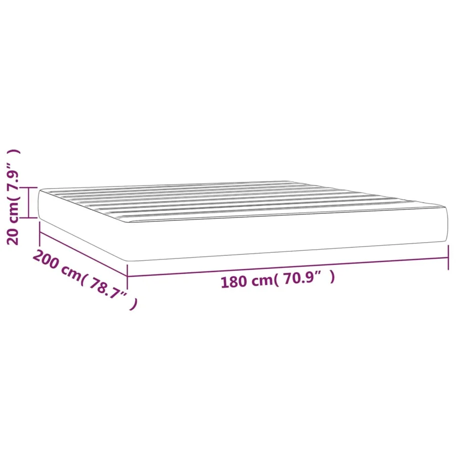 Matelas de lit à ressorts ensachés fermeté moyenne Gris clair 180x200x20 cm - 7