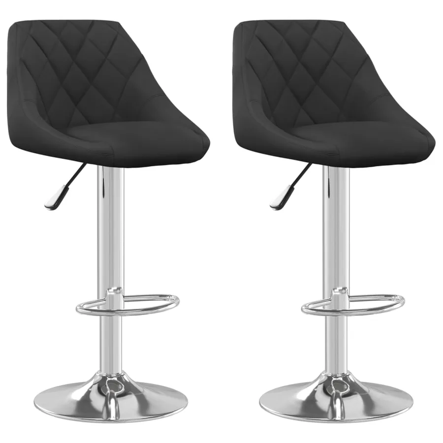 Tabourets de bar lot de 2 noir velours - 2