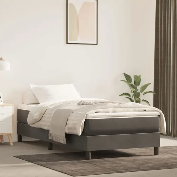 Matelas de lit à ressorts ensachés fermeté moyenne Gris foncé 80x200x20 cm
