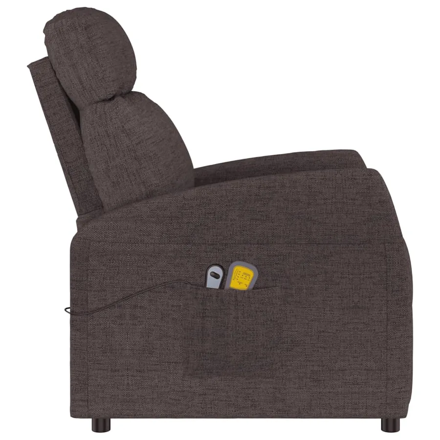 Fauteuil électrique de massage Marron foncé Tissu - 5