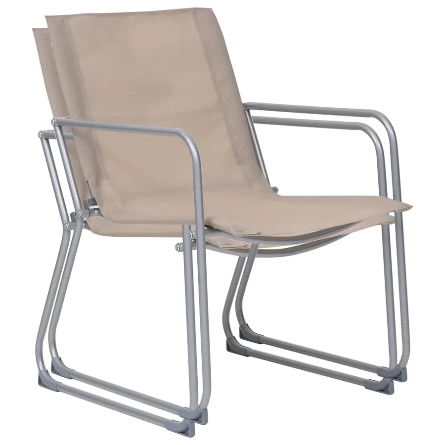 Salon de jardin 4 pcs Tissu et acier Taupe - 10