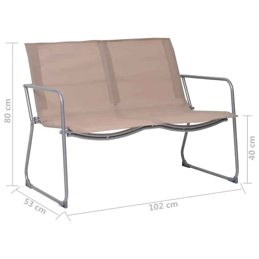 Salon de jardin 4 pcs Tissu et acier Taupe - 14