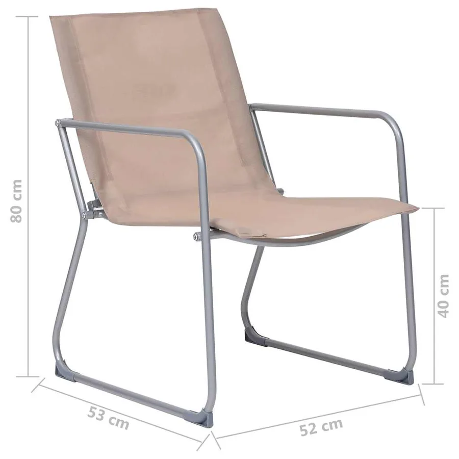 Salon de jardin 4 pcs Tissu et acier Taupe - 15