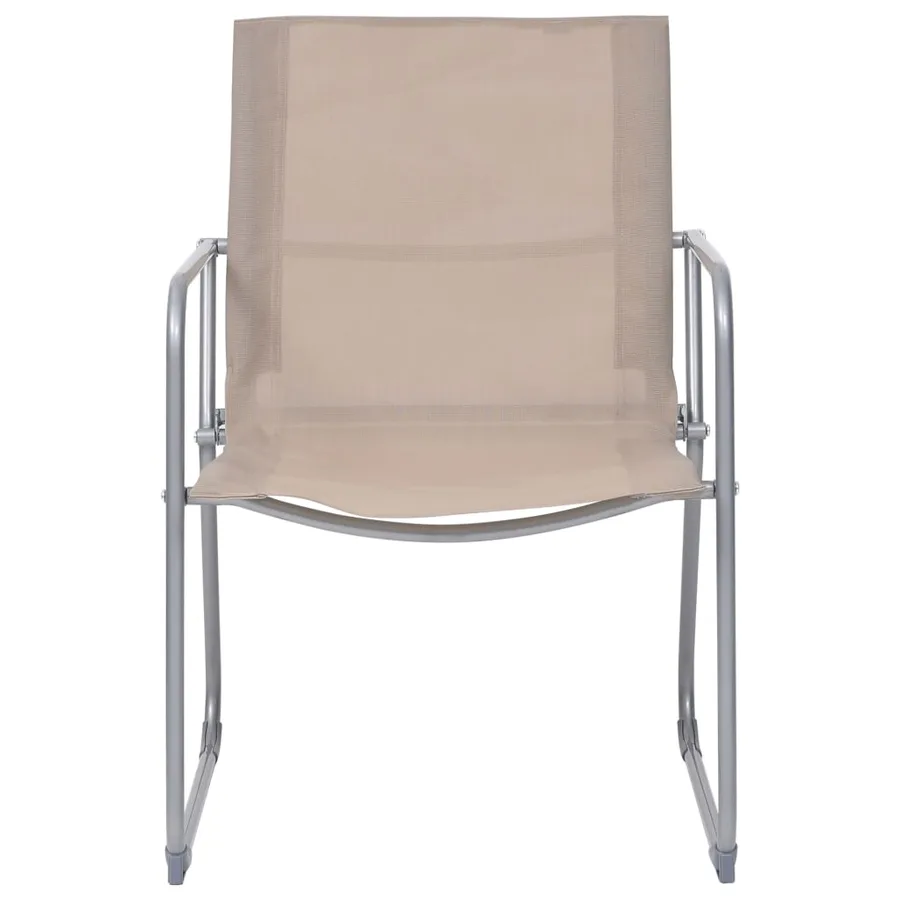 Salon de jardin 4 pcs Tissu et acier Taupe - 7