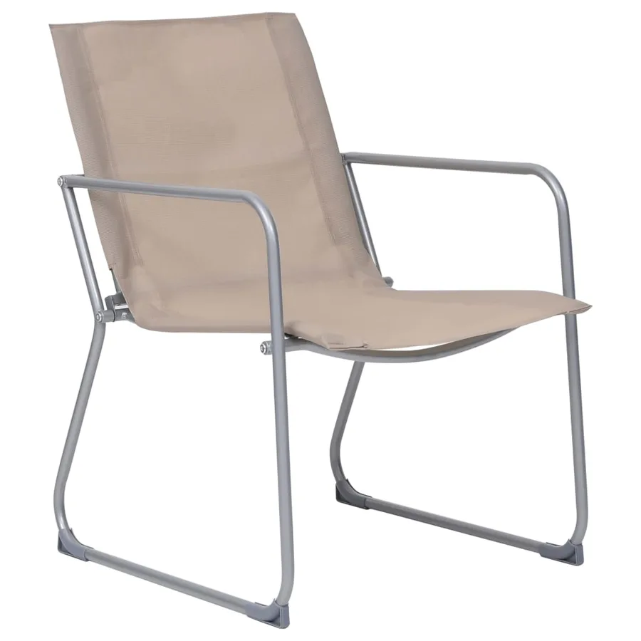 Salon de jardin 4 pcs Tissu et acier Taupe - 8