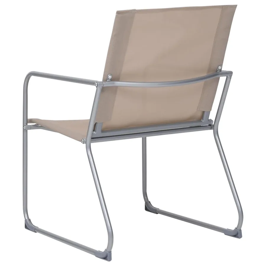 Salon de jardin 4 pcs Tissu et acier Taupe - 9