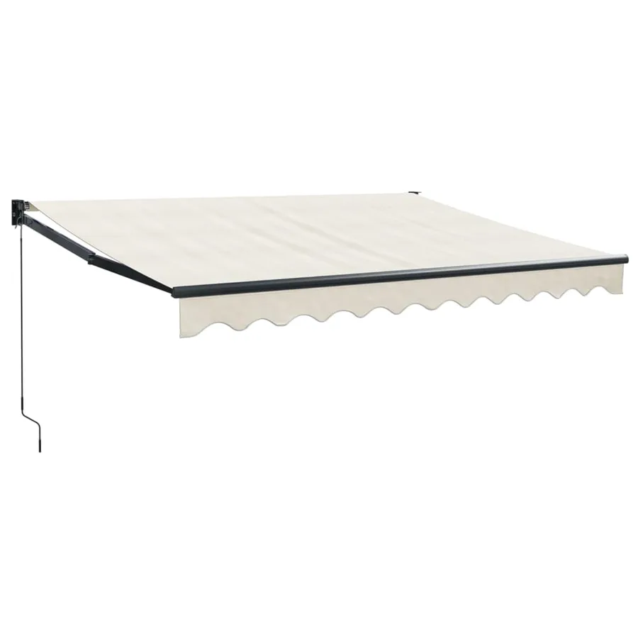 Auvent rétractable crème 3,5x2,5 m tissu et aluminium - 2