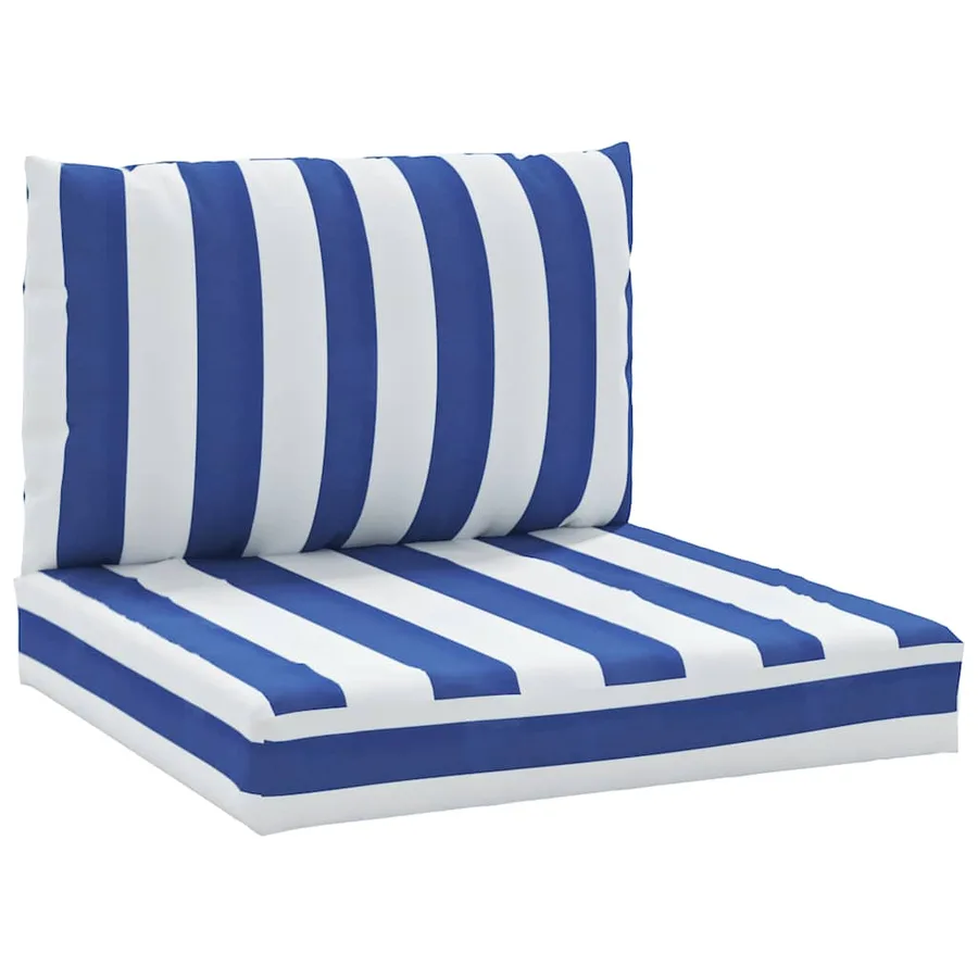 Coussins de palette lot de 2 rayures bleues/blanches - 2