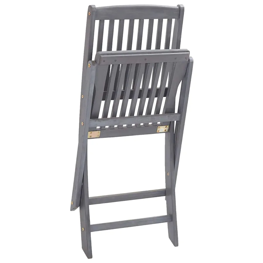 Chaises pliables d'extérieur lot de 2 et coussins Bois d'acacia - 14