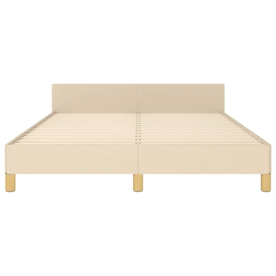 Cadre de lit sans matelas crème 140x200 cm tissu - 6