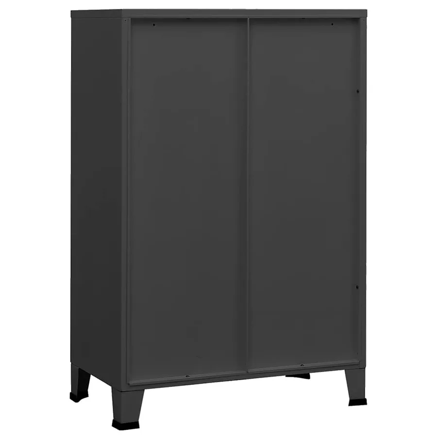 Coffre de rangement industriel Anthracite 75x40x115 cm Métal - 6
