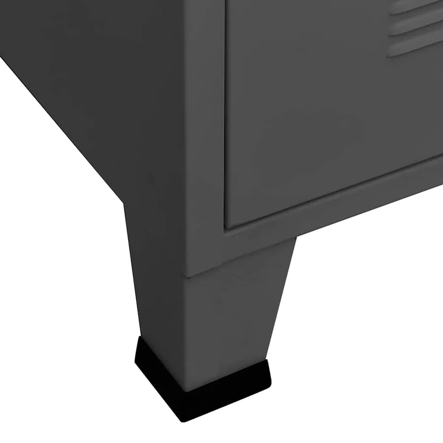 Coffre de rangement industriel Anthracite 75x40x115 cm Métal - 9