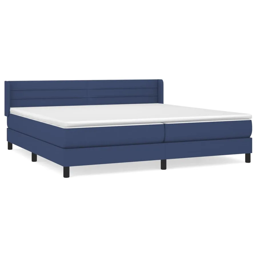 Sommier à lattes de lit avec matelas Bleu 200x200 cm Tissu - 2