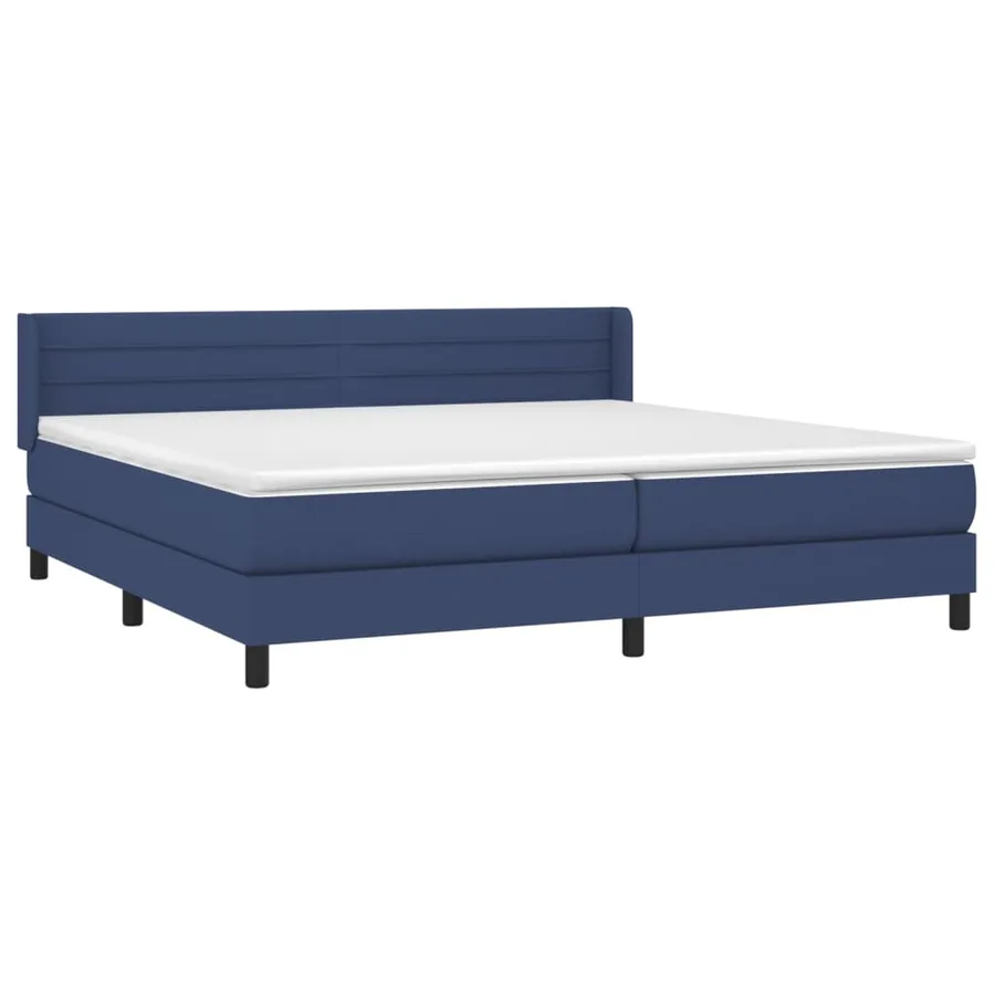 Sommier à lattes de lit avec matelas Bleu 200x200 cm Tissu - 3