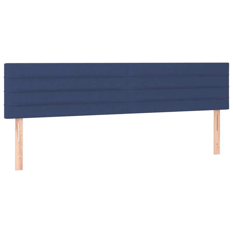 Sommier à lattes de lit avec matelas Bleu 200x200 cm Tissu - 6