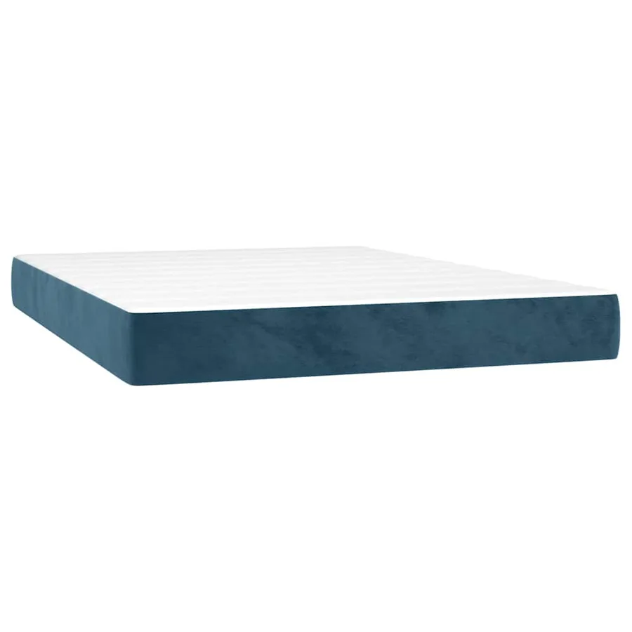 Sommier à lattes de lit matelas et LED Bleu foncé 140x190 cm - 6