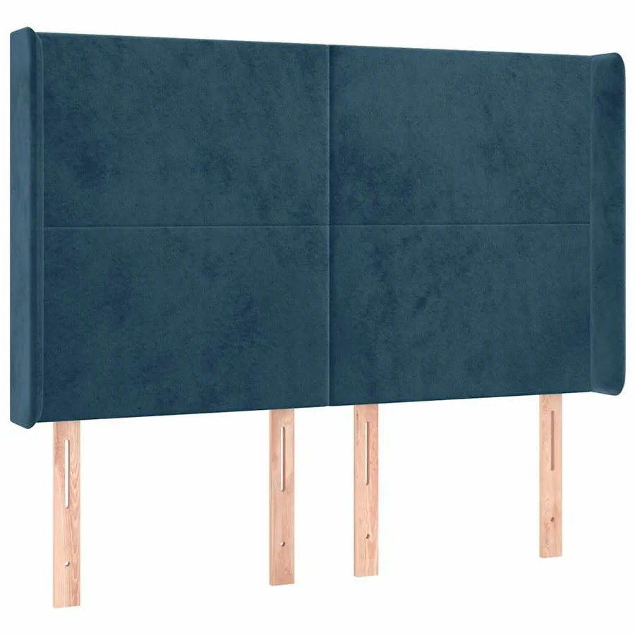 Sommier à lattes de lit matelas et LED Bleu foncé 140x190 cm - 7