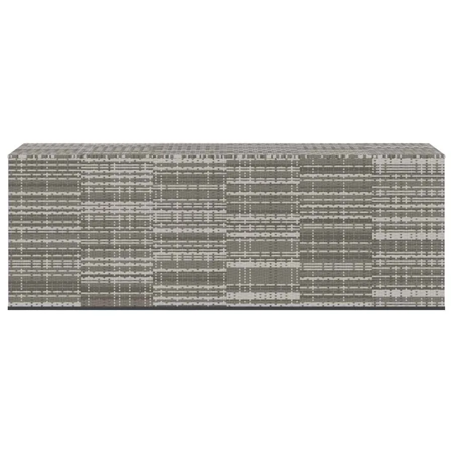 Boîte à coussins de jardin Résine tressée 291x100,5x104 cm Gris - 3