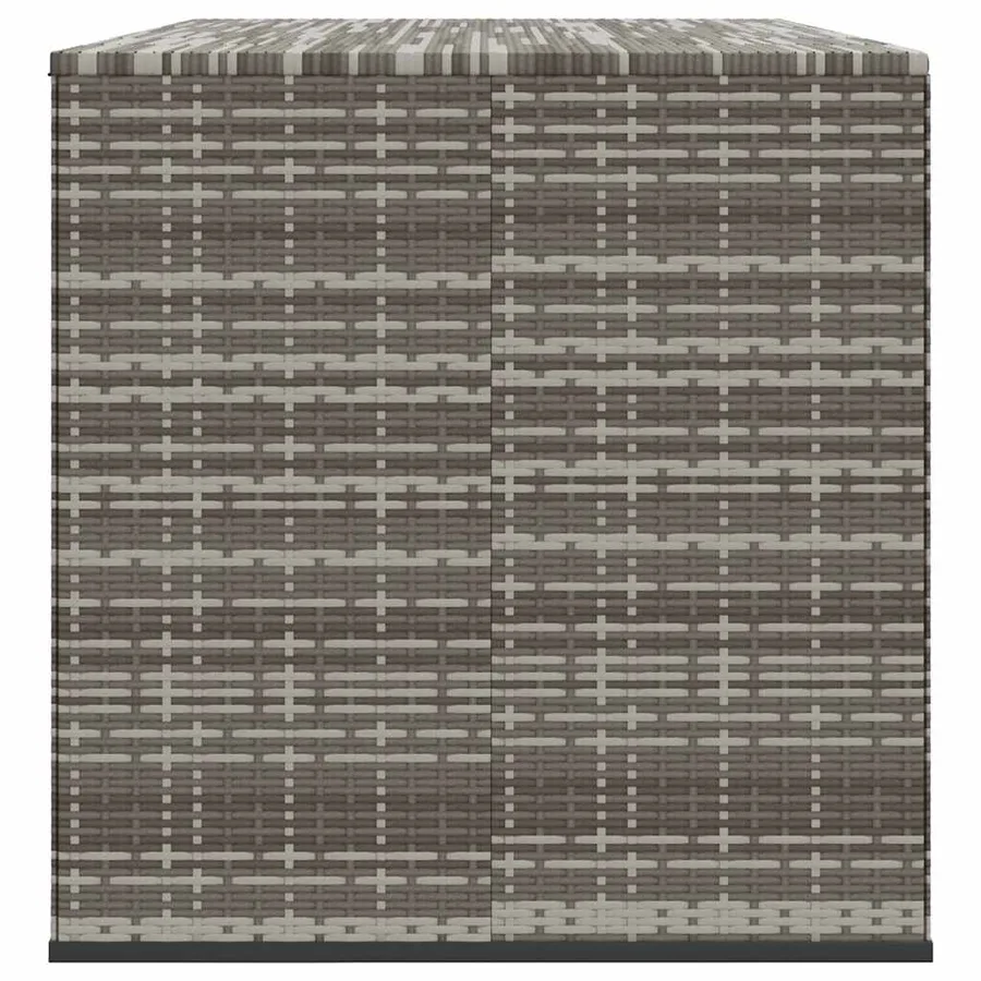 Boîte à coussins de jardin Résine tressée 291x100,5x104 cm Gris - 5