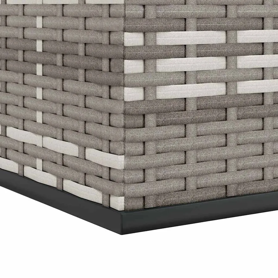 Boîte à coussins de jardin Résine tressée 291x100,5x104 cm Gris - 7