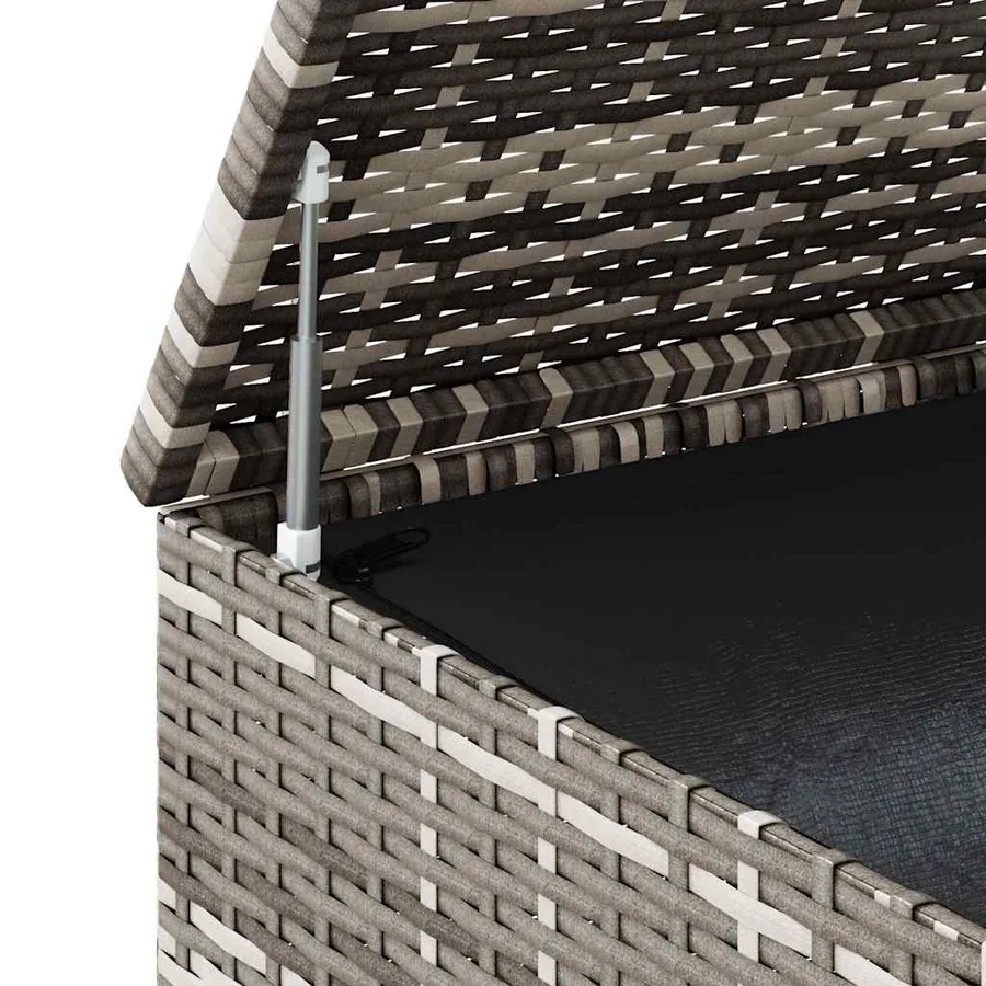 Boîte à coussins de jardin Résine tressée 291x100,5x104 cm Gris - 8