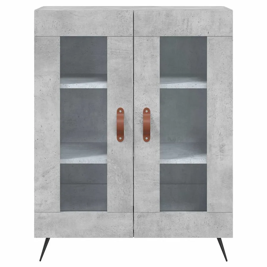Buffet haut Gris béton 69,5x34x180 cm Bois d'ingénierie - 8