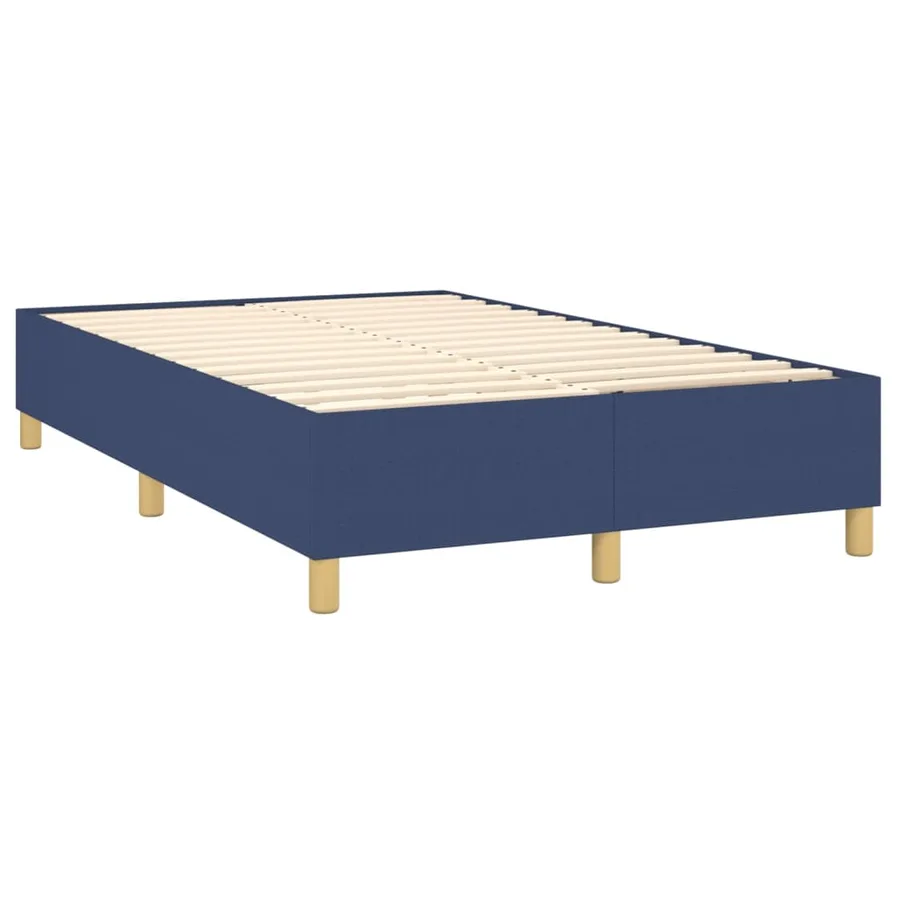 Sommier à lattes de lit avec matelas Bleu 120x200 cm Tissu - 4