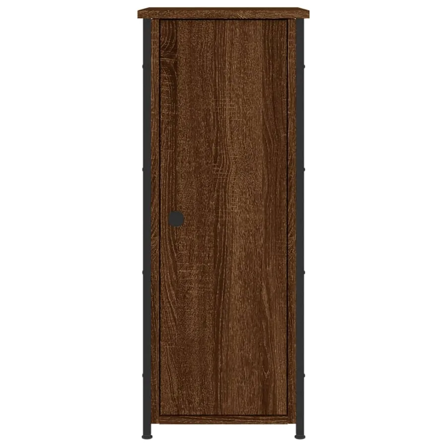 Table de chevet chêne marron 32x42x80 cm bois d'ingénierie - 5