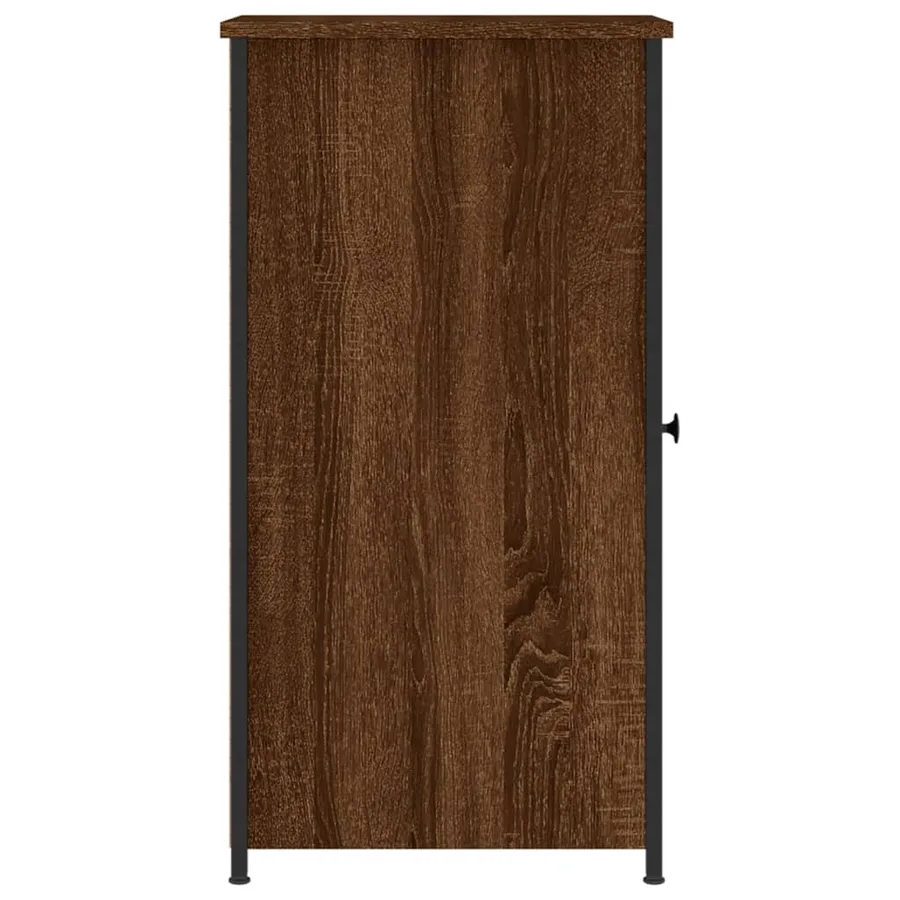 Table de chevet chêne marron 32x42x80 cm bois d'ingénierie - 7
