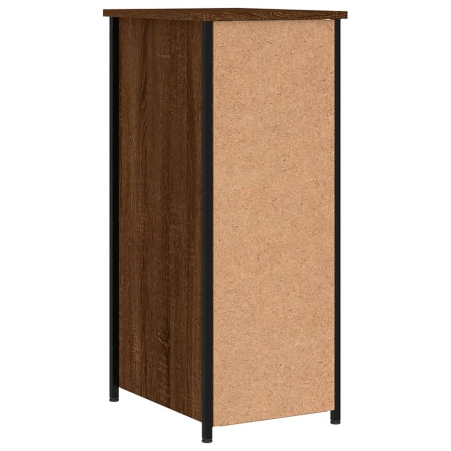 Table de chevet chêne marron 32x42x80 cm bois d'ingénierie - 8