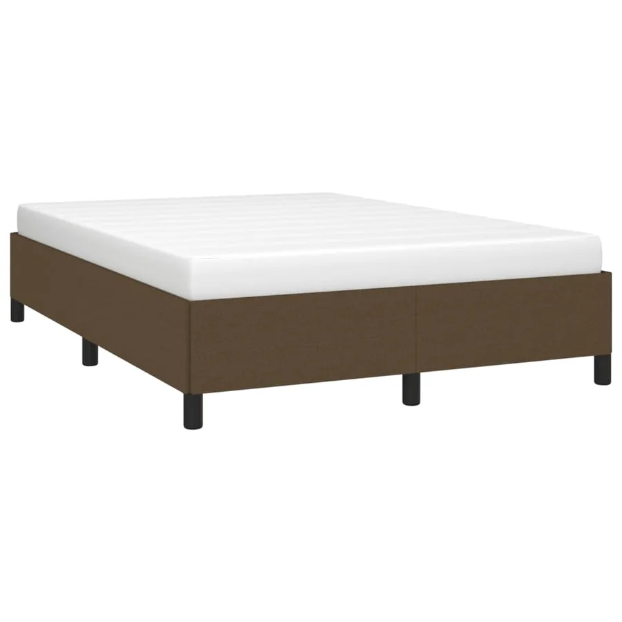 Cadre de lit sans matelas marron foncé 140x200 cm tissu - 4