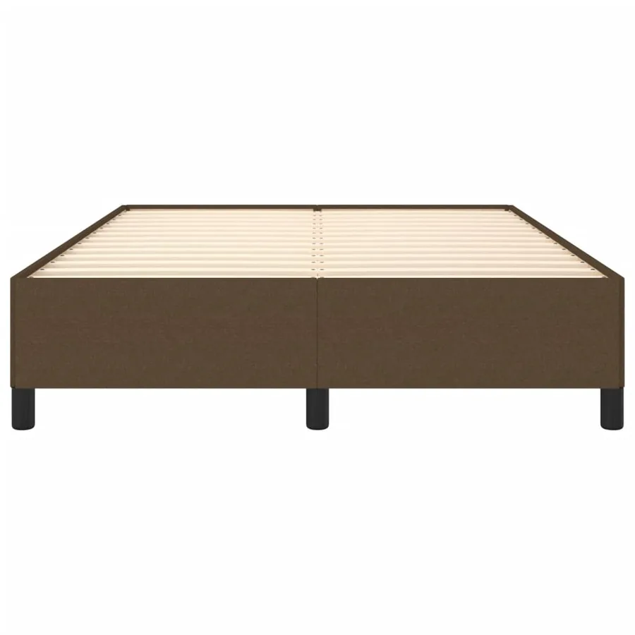 Cadre de lit sans matelas marron foncé 140x200 cm tissu - 5