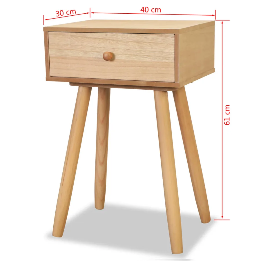 Table de chevet 2 pcs Bois de pin massif 40 x 30 x 61 cm Marron - 8